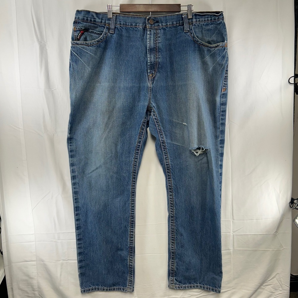 Ariat M4 FR Work Pants Mens 44x32 Blue Flame Resistant Boot Cut Jeans 10012552